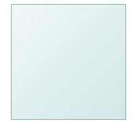 Tonture Plateau de table transparent en verre trempé 50 x 50 cm, 0,6 cm d'épaisseur, polyvalent comme plan de travail, extension de meubles, plateau de rechange pour bureau, cuisine, salon et