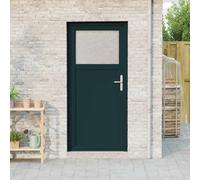 Tonture Porte d'entrée latérale battante anthracite 88 x 198 cm PVC avec serrure 5 points et vitrage isolant pour maison appartement pavillon