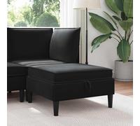Tonture Pouf avec Rangement en Velours Noir, canapé modulable 70 x 70 x 40 cm, Coffre de Rangement, Coussin Confortable, Meuble Salon Moderne pour séjour Bureau Chambre