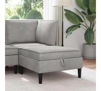 Tonture Pouf avec Rangement Gris Clair en Velours, canapé modulable avec Coffre de Rangement, Coussin Confortable, idéal Salon séjour Chambre Bureau, Design scandinave Moderne