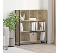 Tonture Sonoma Bibliothèque en bois avec pieds en acier, 99,5 x 30 x 108,5 cm, armoire industrielle pour salon, rangement polyvalent et décoration