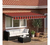 Tonture Store rétractable Manuel 3 x 2 m avec LEDs solaires, Toile Polyester, Cadre Acier et Aluminium, Protection extérieure pour terrasse Jardin Balcon, Ombre et éclairage sans Fil