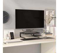 Tonture Support de Moniteur Noir en HIPS et métal 37x28x11,5 cm avec Rangement pour Clavier et Accessoires, Design Moderne pour Bureau, Salon ou Chambre, réduit la Tension du Cou et du Dos