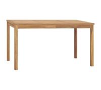 Tonture Table à manger de jardin - 140 x 80 x 77 cm - En teck massif - Résistant aux intempéries - Table de terrasse - Peu encombrante - Robuste - Pour balcon, véranda, jardin d'hiver