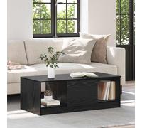 Tonture Table basse aspect chêne noir 100 x 50 x 36 cm, en bois avec compartiments de rangement, table de salon moderne, table d'appoint rustique pour les pièces à vivre