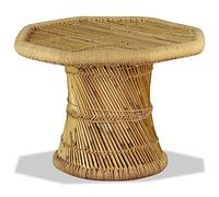 Tonture Table Basse Bambou octogonale 60 x 60 x 45 cm, Meuble Salon Naturel Fait Main, Table d'appoint Bout canapé avec Plateau Robuste, Rangement Pratique pour Chambre Bureau intérieur