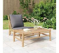 Tonture Table basse de jardin en bambou 100 x 55 x 33 cm, naturel, résistante aux intempéries, pour terrasse, balcon, jardin d'hiver, plateau de table robuste pour salon extérieur, facile à nettoyer