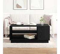 Tonture Table basse en chêne noir 102 x 55 x 43 cm - Table de salon moderne en matériau à bois avec 2 étagères - Design élégant pour les pièces à vivre - Surface durable