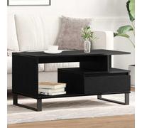 Tonture Table basse en chêne noir 90 x 49 x 45 cm, matériau à base de bois, design moderne avec tiroir et étagère, table de salon pour l'ordre et le style, parfaite pour la maison