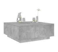 Tonture Table Basse Gris béton Bois d'ingénierie 100x100x40 cm multifonctionnelle pour Salon séjour Chambre Design Industriel Moderne