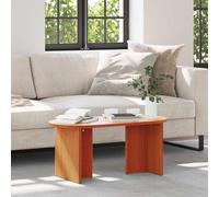 Tonture Table Basse Ovale Brun Cire en Bois de pin Massif 80 x 39,5 x 35 cm Meuble Salon Design Moderne intérieur Pratique Rangement Plateau
