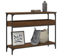 Tonture Table console avec étagère, aspect chêne marron, 100 x 29 x 75 cm, robuste, pour couloir, salon, table d'appoint durable avec cadre en métal, support stable