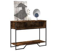 Tonture Table Console chêne fumé Bois d'ingénierie 100x35x74,5 cm avec tiroir Rangement, Meuble Support pour Salon Chambre entrée Bureau, Console Bout canapé desserte Plateau