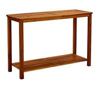 Tonture Table console de jardin en bois d'acacia massif 110 x 40 x 75 cm avec étagère inférieure, résistante aux intempéries, pour terrasse, balcon, véranda, peu encombrante et durable, idéale comme