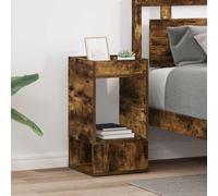Tonture Table d'appoint 2 pièces chêne fumé Bois d'ingénierie 30 x 30 x 56 cm avec Rangement, Meuble Support pour Salon Chambre Bureau, desserte Console Pratique et Design Contemporain