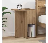 Tonture Table d'appoint en chêne Artisanal 35 x 40 x 55 cm Bois d'ingénierie avec Rangement, Meuble Support pour Salon, Bureau, Chambre, Console Bout canapé, desserte Pratique et élégante