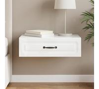 Tonture Table d'appoint Murale Blanc Brillant 59 x 34,5 x 17 cm avec Porte Serrure et étagères Ajustables pour Rangement Pratique dans Bureau Salon ou Chambre