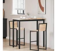 Tonture Table de bar naturel 110 x 55 x 105 cm en bois de pin massif moderne pour cuisine, salle à manger, appartement, grande stabilité, entretien facile