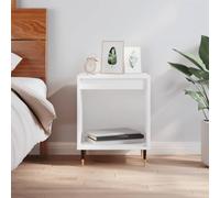 Tonture Table de chevet - Blanc - 40 x 35 x 50 cm - Table d'appoint moderne en bois avec pieds en métal - Console de chevet pour chambre à coucher, salon et bureau - Espace de rangement élégant pour