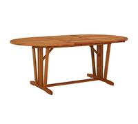 Tonture Table de Jardin en Bois d'eucalyptus Massif Extensible 200x100x75 cm avec Trou Parasol pour terrasse Balcon Patio Repas en extérieur mobilier Robuste Naturel