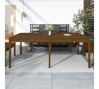Tonture Table de jardin, marron miel, en pin massif, 203,5 x 100 x 76 cm, table de balcon, table de terrasse, table d'extérieur pour jardin, véranda et jardin d'hiver, peu encombrante et résistante