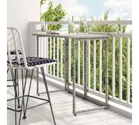 Tonture Table de Jardin Pliante en polyrotin Gris 90 x 51 x 75 cm avec Cadre Acier thermolaqué, Meuble extérieur Compact pour terrasse Balcon Patio, résistance UV et Eau, Facile à Ranger