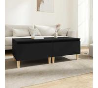 Tonture Tables d'appoint 2 pcs Noir Bois d'ingénierie 50x46x35 cm avec tiroir Rangement, Pieds Bois d'eucalyptus, Meuble Support Salon Chambre Bureau pour Organisation et décoration