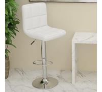 Tonture Tabouret de bar en cuir synthétique - Hauteur réglable - Avec vérin à gaz - Pivotant à 360° - Pied en acier chromé - Chaise de cuisine moderne pour comptoir et salle à manger - Charge maximale