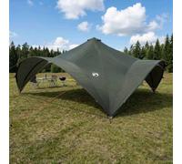 Tonture Tente de fête Vert armée en Polyester et Acier 600 x 600 x 400 cm avec auvent, Montage Rapide, moustiquaire intégrée, Protection pour Plein air, Camping et événements extérieurs