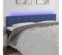 Tonture Tête de lit LED Bleu 160x5x78/88 cm en Tissu rembourré avec Bande LED découpable, Support dosseret Moderne pour Chambre Adulte ou Enfant, Design scandinave, éclairage coloré