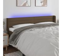 Tonture Tête de lit LED marron foncé 183 x 16 x 78/88 cm - Hauteur réglable - Housse en tissu 100 % polyester - Pour cadre de lit et lits plates-formes - Meubles modernes de chambre à coucher