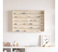 Tonture Vitrine Murale Beige en contreplaqué avec étagères 80 x 8,5 x 54 cm Support de Rangement Suspendu pour Salon Bureau Chambre décoration Moderne