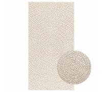 Tonture ZIZUR Tapis aspect jute crème, 60 x 110 cm, en 100 % polypropylène, revêtement de sol robuste, pour l'intérieur et l'extérieur, idéal pour salon, salle à manger, chambre à coucher