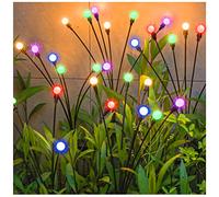 TONULAX Lot de 2 lampes solaires de jardin, lumière Starburst - Balançant lorsque le vent souffle, lampes solaires décoratives d'extérieur - Lumière RVB à changement de couleur pour cour, terrasse,