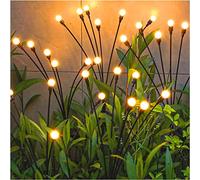 TONULAX Lot de 4 lampes solaires de jardin - Lampes solaires améliorées, balancement par le vent, lumières extérieures, décoration de cour, patio, allée, fil de fer haute flexibilité et base d'ampoule