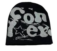 TONXX Bonnet en Tricot Y2K pour Femmes et Hommes, Chapeau avec Lettres, Crochet à la Main, Jacquard, Doux, pour Filles et Hommes, Unisexe, Couvre-Chef Chaud