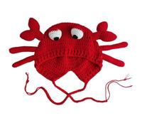 TONXX Bonnet thème Crabe, Chapeau de fête d'halloween, Chapeau tricoté, Cagoule épaisse, Chapeau de Crabe Rouge, Accessoire Photo Harajuku