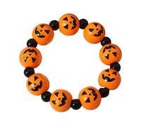 TONXX Bracelet tête de Mort araignée Citrouille, Bracelets perlés d'halloween, Bracelet élastique, Bijoux de fête pour Femmes et Filles