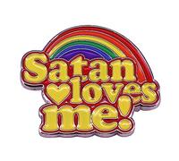 TONXX Broche en émail de Satan arc-en-ciel, Badge de broche Satan Loves-Me, cadeau Unique, épingle à revers créative pour chapeau, ornement de sac en toile