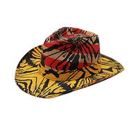 TONXX Chapeau de cowboy graffiti motif drapeau américain pour homme chapeau de cowboy occidental modèle spectacle chapeau de cowboy adulte avec décorations de tête de bœuf
