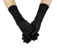 TONXX Gants Arabes Noirs musulmans pour Femmes, Couvre-Bras résistant au Soleil, Manches Longues brodées, Doigt Complet, Gants à Main Hijab Arabe