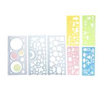 TONXX Modèles de Dessins géométriques, pochoirs de Dessin, Outils de Mesure, Formes de règles claires en Plastique pour l'architecture et Le Bureau, 7 pièces