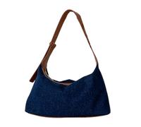 TONXX Sac à bandoulière en jean pour femme - Sac à main coréen - Sac à main sous les bras - Sac de shopping - Sac de rendez-vous - Esthétique - Pour le quotidien - Bleu foncé