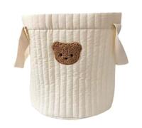 TONXX Seau de Rangement Ours, Panier de Rangement en Coton Beige, Sac à Couches, bac de Rangement en Coton de capacité pour la Maison, la Chambre de bébé