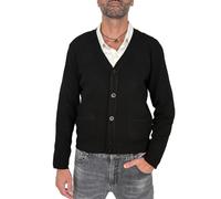 TONY BACKER - Cardigan homme en coton, convient à porter sur un t-shirt, une chemise ou comme sous-veste homme, pour un look décontracté mais élégant, Noir , XXXL