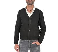 TONY BACKER - Cardigan homme en coton, convient à porter sur un t-shirt, une chemise ou comme sous-veste homme, pour un look décontracté mais élégant, gris foncé, XXXL