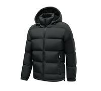 TONY BACKER Doudoune d'hiver unie pour homme avec capuche amovible 2803, Noire, XXXL