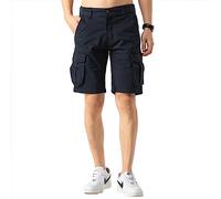 TONY BACKER Short Cargo Homme Short Vintage Coton Multi-Taxes Été Pantalon Court Cargo F7215, bleu, 44W