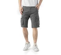 TONY BACKER Short Homme Cargo Short Vintage Coton Multi-Tasche Été Pantalon Court Cargo, gris, 34 Slim Corto