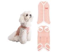 TONY HOBY Pyjama d'été pour chien, combinaison sans manches, chemise douce et respirante pour chiot - Combinaison de convalescence post-chirurgie pour petits chiens (orange, taille L)